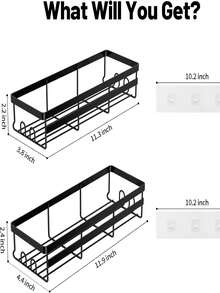 Halloween Decorations, Shower Caddies 2 Pack - Adhesive Hanging Shower Shelf - Bathroom Organizers And Storage, No Drilling Stainless Shower Shelves For Home Decor, Bathroom Accessories - Multicolor - View 8