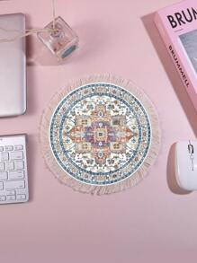 地毯图案流苏鼠标垫，办公腕托鼠标垫，可作杯垫使用，返校季游戏鼠标垫，办公桌配件，办公用品，办公桌配件，鼠标垫，办公桌专用鼠标垫 - 多色 - 查看 7