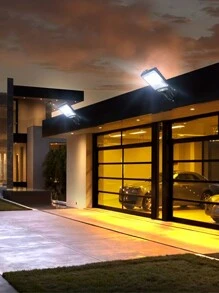 1pc 2200W Outdoor Solar Motion Sensor Floodlight - With Remote Control And LED Wall Light Functions, Motion Sensor Garden Security Light - Energy Saving Waterproof, Outdoor Wall Porch Garage Driveway Lamp
