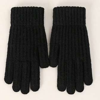 1 Pair Striped Casual Nylon Jacquard Winter Warm Gloves For Women, Outdoor