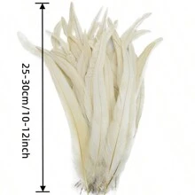 20 piezas Plumas de gallo artificiales de 25-45 cm para accesorios de decoración del hogar, ropa de boda DIY y complementos para el cabello