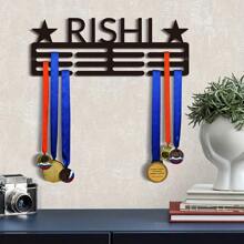 定制金属奖牌架 - 运动员个性化姓名展示架、运动奖牌收纳架、经典家居装饰、奖牌获得者礼物、运动员圣诞礼物 - 黑色 - 查看 9
