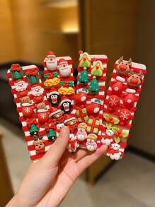 10/20/30pcs Cute Cartoon Christmas Hair Scrunchies For Women - Multicolor - View 1