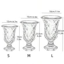 1 chiếc bình thủy tinh chân cao cổ điển, bình thủy tinh miệng rộng phong cách châu Âu cổ điển trang trí nhà cửa, bình thủy tinh chân cao, bình hoa nhân tạo, bình trang trí để bàn, bình hoa thủy tinh sang trọng cổ điển, bình thủy tinh chân cao, bình hoa pha lê trong suốt, bình trang trí nhà trọ theo phong cách Ins - Nhiều màu - Xem 6