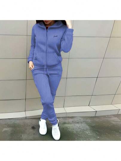 CONJUNTO CASUAL DEPORTIVO AFELPADO Con Pantalon Tipo JOGGER Y Sudadera Con Capucha (Diferentes Bordados)  LS2023