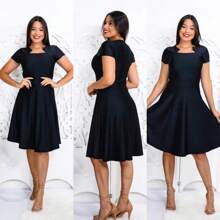 VESTIDO PRINCESA MODA FEMININA EVANGELICA MODESTA CONGRESSO BARATO PRETO
