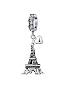 1 件圣诞时尚塔系列串珠适合女士手链手镯 DIY 珠宝制作和日常服装搭配珠宝装饰适合女孩 - 銀色 - 查看 9