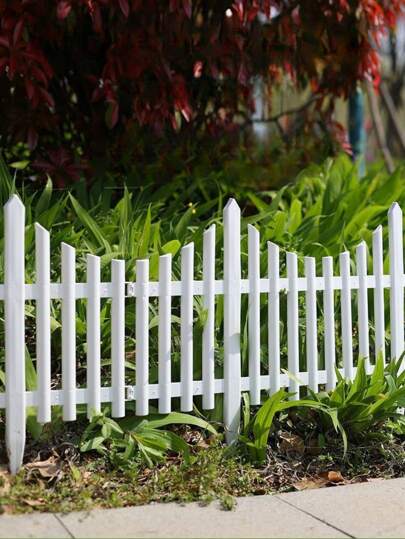 4 件/6 件/12 件/24 件 PVC 塑料围栏，用于装饰花园、草坪、别墅、庭院、农场、菜园、户外景观等