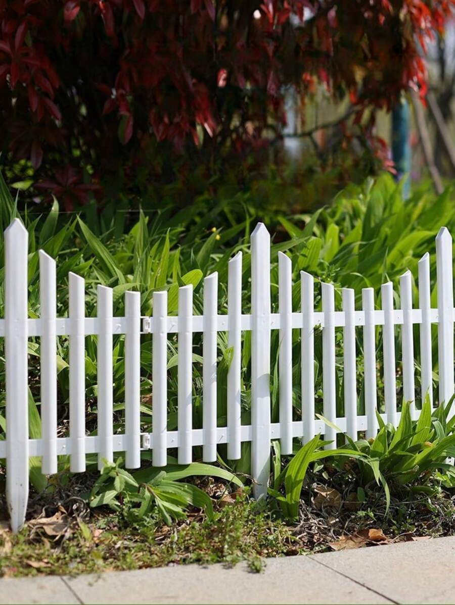 4 piezas/6 piezas/12 piezas/24 piezas Cercas de plástico PVC, para decorar jardines, césped, villas, patios, granjas, huertos, paisajes exteriores, etc.