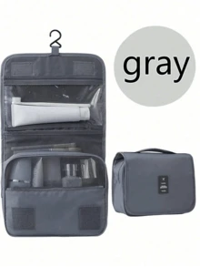 1 个悬挂式化妆包,防水旅行化妆包,大容量储物收纳袋,多功能化妆刷架,适用于化妆刷、眼影、镜子、眼线笔、口红、护肤品、牙刷、杯子、肥皂、洗发水、梳子、手表、手机、项链、珠宝、电子配件 - 黑色 - 查看 21