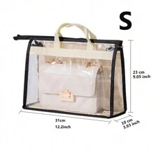 1 pieza Bolsa de almacenamiento colgante para armario, bolsa transparente a prueba de polvo y transpirable de PVC, bolsa para prendas de vestir, organizador de carteras
