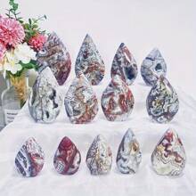 Autêntica pedra preciosa de ágata mexicana - Cristal radiante para meditação, chakra cardíaco e decoração festiva | Presente perfeito para o dia dos namorados e feriados