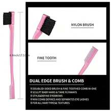 Bộ 3 lược chải lông mày và đuôi nhọn hai mặt cho mọi loại tóc - Hoàn hảo để tạo kiểu và chải chuốt phần rìa tóc và chải lông mày - Nhiều màu - Xem 6
