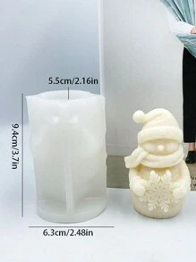 1 pieza Muñeco de nieve 3D y copo de hielo de silicona, DIY - Blanco - Ver 3