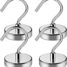4 paquetes de ganchos magnéticos de uso pesado de 110 lbs de imanes de neodimio súper potentes para colgar, ganchos magnéticos fuertes para cruceros, cortinas, hogar, cocina, trabajo, mejor regalo