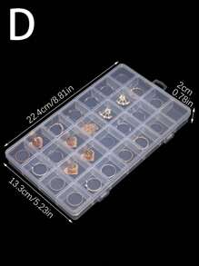 1pc Transparent 3-Layer 72-Grid Jewelry Storage Box For Women's Daily Earrings, Rings, Necklaces, Bracelets. Drawer Style 3-Layer 72-Grid Detachable Large Capacity Nail Drill & Nail Decoration Organizer