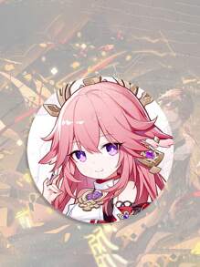 Metal Laser Cut Anime Game Badges, Pins & Brooches For Raiden Shoggun, Hu Tao, Klee And Other Cute Characters