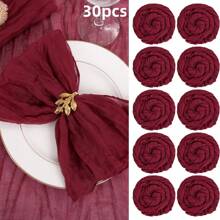 6/12/18/24/30 Pieces Purple Gauze Cheese Cloth Napkins, Multi-Color Optional Cheese Cloth Napkins Bali Cheese Cloth Napkins, Rustic Bohemian Lavender Napkins, Lavender Napkins For Family Dinners, Restaurants, Wedding Receptions, Dinners, Holiday Parties, Table Decorations