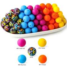 50 Piezas Cuentas de silicona de 15mm de varios colores, cuentas de silicona a granel para hacer llaveros, cuentas de silicona para hacer pulseras y collares, y cuentas de silicona redondas para bolígrafos