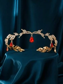 1pc Fashion Women's Eyebrow Chain, Bridal Wedding Crown Party Accessory. Sparkling Material, Delicate Design, Mysteriously Alluring. Essential Fairy Queen Hair Ornament. Steal The Spotlight For Party Photos, Showcase Unique Charm. Available In Multiple Gemstone Colors Halloween