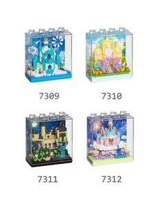 1 城堡积木、婚礼城堡、冰雪城堡、公主城堡，适合生日礼物、圣诞节礼物、感恩节礼物，适合客厅装饰和桌面装饰，创意情人节礼物。缓解压力和压力的活动。家庭建设。 - 彩色 - 查看 3