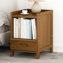 1 pieza Estante de almacenamiento de mesilla, artículo de almacenamiento de dormitorio, estantería de suelo multifuncional pequeña para el hogar - Multicolor - Ver 4