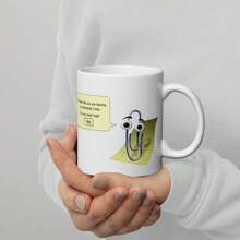 Clippy Meme Mug: Existential Crisis & Office Meme - Thoughtful Techie Gift, 11oz White Mug With Double Side Print - Ideal Gift For Friends And Colleagues, Perfect Blend Of Style And Substance For Your Morning Coffee Or Tea - White - View 1