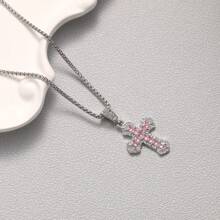 1 件男士/学生时尚水钻吊坠项链 - 彩色 - 查看 5