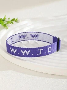 6pcs WWJD Letter Embroidered Woven Tassel Bracelets, "What Would Jesus Do?" Jacquard Woven Cuff Bracelets, Inspirational Christian Accessories Suitable For Girls, Boys, Teens - Multicolor - View 6