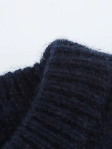 Áo len dệt kim mềm mại đơn giản cho nữ mùa xuân thu đông - Màu xanh hải quân - Xem 11