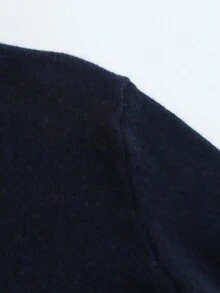 Áo len dệt kim mềm mại đơn giản cho nữ mùa xuân thu đông - Màu xanh hải quân - Xem 6