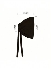 1 件阿拉伯风格女士纯色头巾帽，带可调节拉绳，适合日常穿着 Abaya 配饰透气帽下面纱衣服 - 咖啡棕 - 查看 4