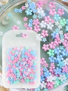 400片3D亚克力花朵美甲装饰品，混合花卉美甲配件，夏季法式美甲装饰用品 - 彩色 - 查看 3