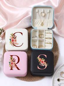 1 件珠宝收纳盒便携式旅行和商务旅行使用，适用于戒指、耳环、项链、小珠宝盒