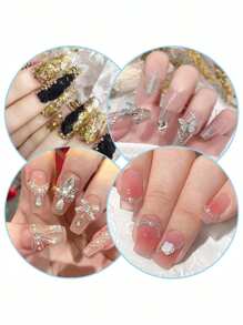 3D Nails Art Charms Gold Silver Caviar Beads For Nails Mini Nail Rivets Jewelry Decoration Pixie Crystal Rhinestones Kit Women Professional Manicure Supplies Nail Gems - Multicolor - View 2