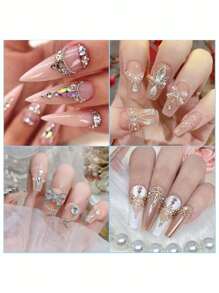 3D Nails Art Charms Gold Silver Caviar Beads For Nails Mini Nail Rivets Jewelry Decoration Pixie Crystal Rhinestones Kit Women Professional Manicure Supplies Nail Gems - Multicolor - View 5