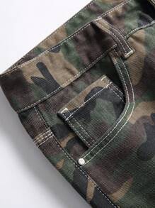 男士直筒修身迷彩牛仔裤 - 彩色 - 查看 5