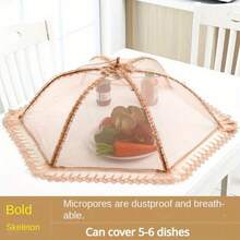 Food Cover Foldable Household Cover Meal Table Cover Leftovers Food Food Cover Table Cover Dish Cover Cover Umbrella Cover Dust - 金色方形款 - 查看 2