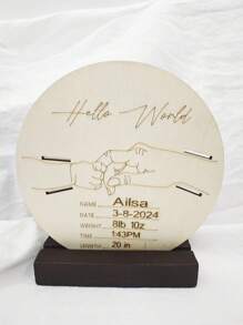 1 件新生儿医院腕带木制工艺纪念礼物，育儿室装饰婴儿淋浴家庭装饰礼物婴儿淋浴复活节礼物适合女孩/男孩 - 彩色 - 查看 1