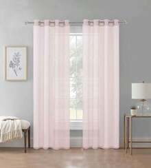 TRANSPARENT VEIL CURTAIN - 粉紅色的 - 查看 1