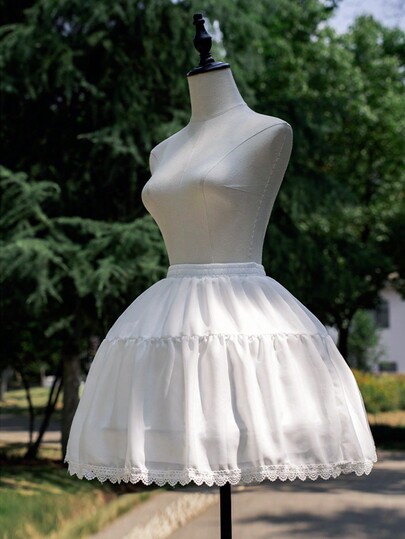 Vestido estilo Lolita, parte superior ajustable con doble aro, combinado con encaje delicado, vestido de fiesta de moda, vestido de novia, enagua blanca, ropa de mujer para otoño