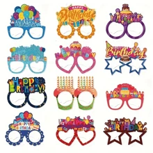 6 pièces/12 pièces, Lunettes de décoration pour fête d'anniversaire, Designs assortis, Lunettes d'anniversaire colorées et joyeuses pour s'habiller pour la fête et les accessoires de photomaton, Noël