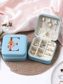 1 件珠宝收纳盒便携式旅行和商务旅行使用，适用于戒指、耳环、项链、小珠宝盒