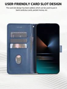 翻盖真皮手机壳+支架+精湛工艺完整手机壳套装，兼容苹果16 Pro Max/三星S24U/红米Note 13 Pro，兼容苹果11/12/13/14/15 Pro Max，兼容三星S24U，兼容OPPO，兼容vivo，兼容红米Note 11/12/13 Pro，国际版，非国内版 - 藍色 - 查看 5