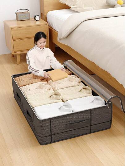1PC Underbed Storage Bag, Fully Utilizing The Space Under The Bed, Cabinet Top Storage Bag, Easily Solving Storage Problems, Flat Storage Bag, Drawer Storage Bag, Quilt Storage Bag, Clothing Sorting Bag, Miscellaneous Storage Bag Easy Folding, Convenient For Carrying Decor, Room Decor, Decorations, Decorations, Decor, Storage, Organizer Dress Pants Shoes Jeans Boots Skirtbedroom,Organizer,Organiser,Home Storage,White T Shirt Women,Black Pants Women,Ladies Winter Clothes,Dress,Winter Clothes For Ladies,Elegant Woman Dresses,White Shirt For Ladies,Long Sleeve,White Jumpsuit For Women,Spring Dresses For Women,Spring Outfits For Women,Spring,Spring Clothes,Minimalist,Summer Tops