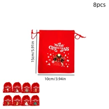 12 Stück Flanell Geschenktüten mit Zugband - Cartoon bedruckte Leinwandtaschen, geeignet für Partys, Hochzeiten, Geburtstage, Jahrestage - Weihnachten, Halloween, Thanksgiving, globale Feiertagsereignisse Geschenktüten (Muster zufällig), Weihnachten