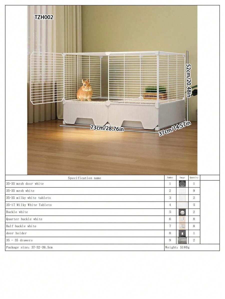 Large Size Lockable Indoor Rabbit Cage With Litter Tray, For Home Use