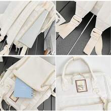 Large Capacity Waterproof Youth School Backpack - 米色 - 查看 7