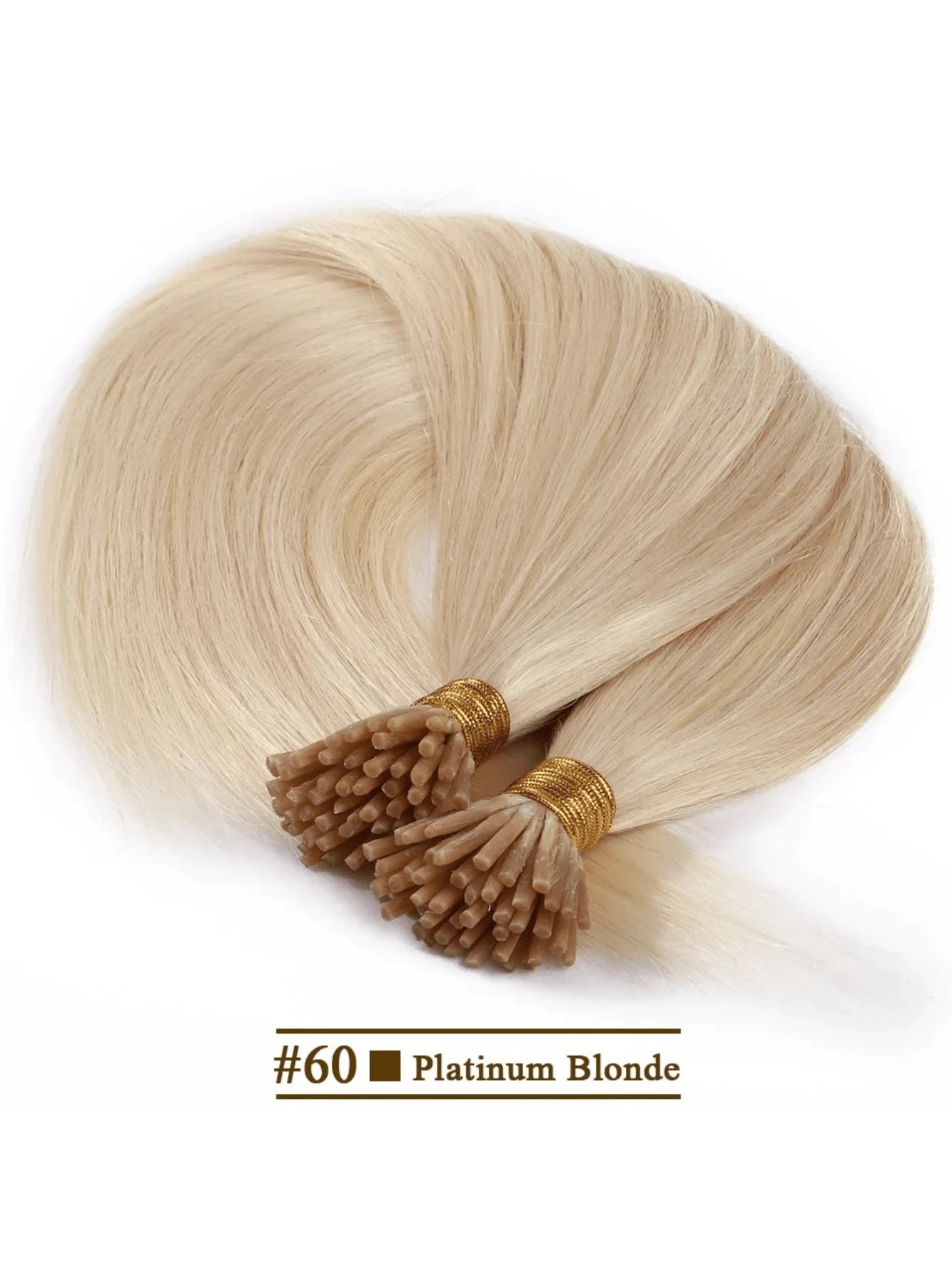 Straight I Tip Hair Extensions Natural Real Human Fusion Hair Extensions Set Keratin Capsule Brown Blonde Color 30g/Pack