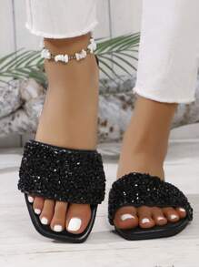 Women's Fashionable Sequin Sandals For Daily Wear